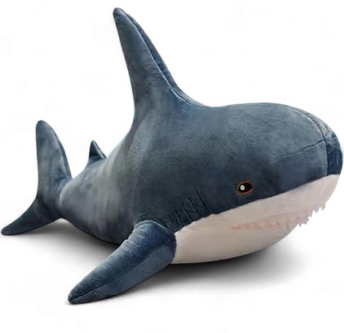 aninu Hai Kuscheltier & GPS Live Tracking + App – Megalodon Plushie 30 cm groß, Großes Stofftier, Baby Shark Stuffed Animal als Spielzeug für Kinder, Plüschtier Fisch, Giant Plüsch Haifisch