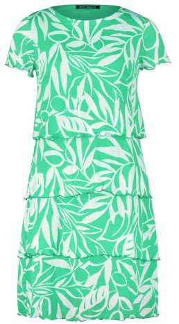 Betty Barclay Damen Stufenkleid mit U-Boot-Ausschnitt 38, Green/Cream