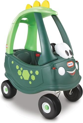 little tikes Dino Cozy Coupe Car. Kids Ride-On, Foot to Floor Slider, Mini Vehicle Push Car With Real Working Horn, Clicking Ignition Switch & Petrol Cap. For Ages 18 Months+