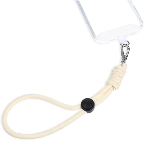 Amabro Handykette Kurz, Universelles Schlüsselband, Verstellbares für Handgelenk Die Meisten Phones Anti Verlust Handyband Mit Ultradünnem Patch Cremefarben