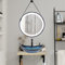YU YUSING Badmöbel Set Unterschrank 60 cm mit Glaswaschbecken, Badezimmermöbel Set mit Waschtisch LED Spiegel Badspiegel, Anti-Beschlag, Badezimmerschrank Waschplätze für Gäste WC (Oval Blau)