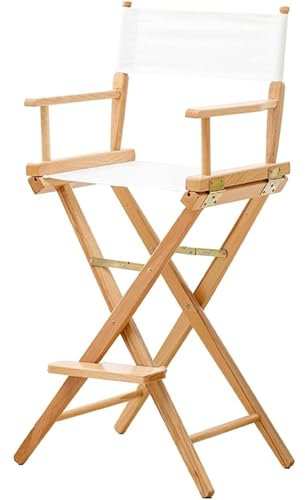 Regiestuhl Klappbarer Regiestuhl Aus Holz, Klappstuhl, Maskenbildner-Stuhl Für Künstler, Schminkstuhl Rigiestuhl Hoch Für Studio, Bar, Camping, Reisen, Angeln, Garten B