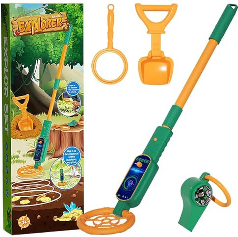Seruno Metalldetektor Kinder - Leichtes Metal Detector für Kinder, einstellbar von 60-80 cm，Perfekt für Spy Kids von 3-12 Jahren，Ideal für Outdoor-Aktivitäten