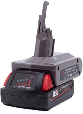 NDXNJFOY Batterieadapter, kompatibel mit Milwaukee, 18 V bis, kompatibel mit Dyson, V7 V8 Li-Ionen-Batterieadapter, tragbares Akku-Konverter-Tool for Staubsauger