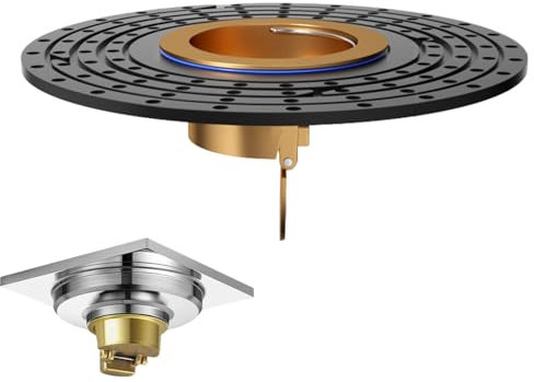 Sucritude Desagüe de Suelo,Bloqueador de Olores para Baño y Ducha - Sifón Antiolores Antiatascos con Válvula Antirretorno en Cobre para Drenaje Directo en Fregadero Lavabo Inodoro