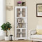 GOPLUS Armoire d'Angle de 171 CM de Haut,Meuble de Rangement à 6 Niveaux avec 4 Portes en Verre, Étagères Réglables sur 3 Niveaux, Charge 60KGpour Salle de Bain, Salon, Cuisine, 66 x 35 x 171 cm Blanc