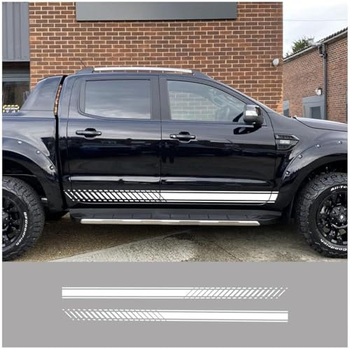 XDDHH Auto Seitenaufkleber Aufkleber Für Ford Ranger F150 Chevrolet Silverado Hilux VW Amarok Körperseite Wasserdicht Zubehör Sticker Karosserie Grafik,A-White