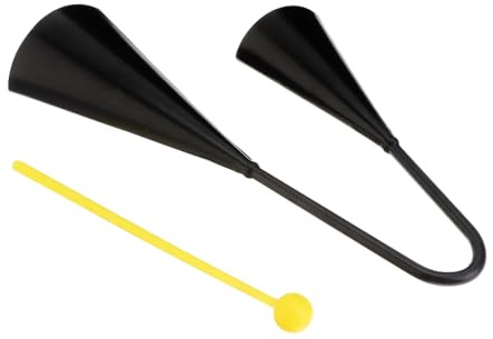 DECORNIJIA Doppelte Metall Kuhglocken Groß Robust mit Holzhammer Vielseitig Einsetzbar für Musikunterricht Outdoor Sportveranstaltungen und Feierlichkeiten