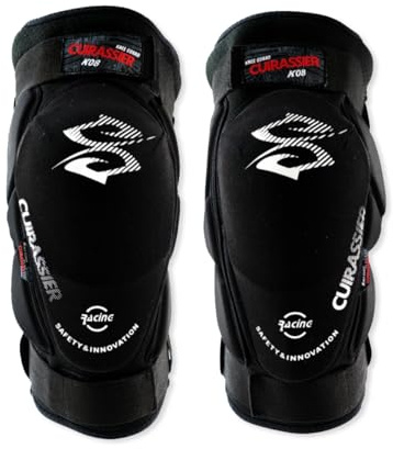 OLYSPM Ginocchiere Moto,Ginocchiere MTB con Guscio Alta Resistenza e Imbottitura EVA,Design Regolabile per Uomini e Donne