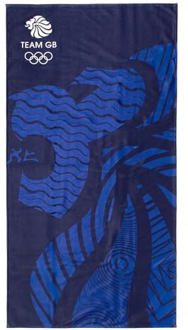 Team GB Strandtuch, offizielles Lizenzprodukt, 100% Baumwolle, groß, 140 x 70 cm, Schwimmbad, Fitnessstudio, Urlaub, Badetuch