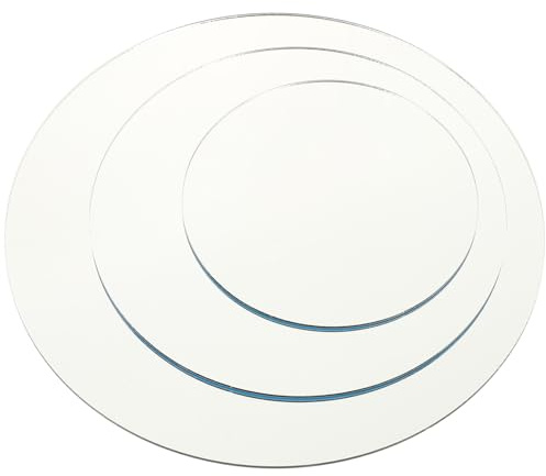 Kisangel Panneaux Miroir Acrylique Argentés Ronds Lot de 3 Surface Lisse Accessoire de Studio Photo pour Photographie de Bijoux et Montres