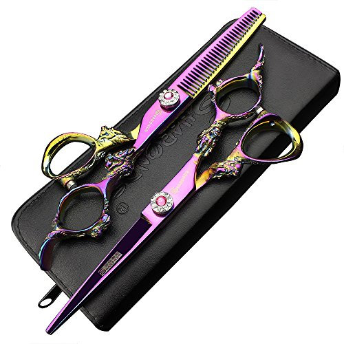 5.5Zoll/6 Zoll sharongds Japanischer Friseur Schere Effilierschere Haar 16.5 cm Professional Barber Schere Set… (5,5 Zoll 2Stück)