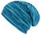 Wollhuhn ÖKO Jungen/Mädchen Bequeme Long Beanie/Mütze/Beanie-Mütze/Strickmütze/Kinder-Mütze Jersey Gefüttert Übergangszeiten (Öko-Stoffe/Bio) 20150820 (Lines Petrol/Türkis, M)