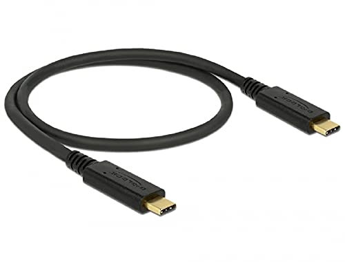 Delock USB 3.1 Gen 2 (10 Gbps) Kabel Type-C zu Type-C, E-Marker, Ausgangsstromstärke bis zu 3A 0,5 Meter