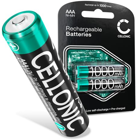 CELLONIC 2X Akku kompatibel mit Audioline Pro 200, Nova 500, 280, Oslo 500 | 1000mAh, 1.2V, NiMH für Audioline Switch 200, Matrix 400, Bullet 200, BigTel 200, 280, Amplicomms Powertel 2700, 480, 2880