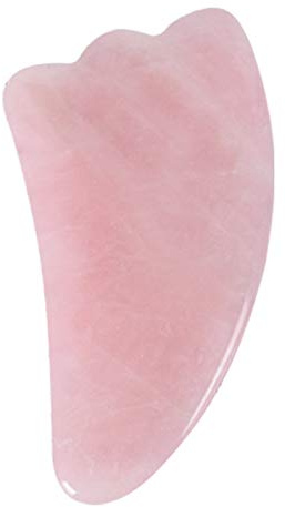 MUOBOFU Outil Guasha en quartz rose, en forme de cœur, beauté et traitement – Jade naturelle pour soins de santé, massage pour spa, salon de thérapie, décorations de Noël, cadeaux de Thanksgiving (C)