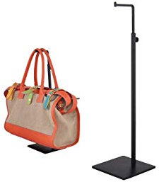 Adjustable Metal Handbag Rack Tabletop Handbag Purse Display Stand Single Hook Bag Stand Holder (Black)