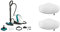 Polti Vaporetto Smart 100_T Limpiador a vapor, autonomía ilimitada con carga continua, 4 bar, 9 accesorios + Polti PAEU0332 Kit de 2 paños de microfibra para cepillo Vaporforce, Blanco