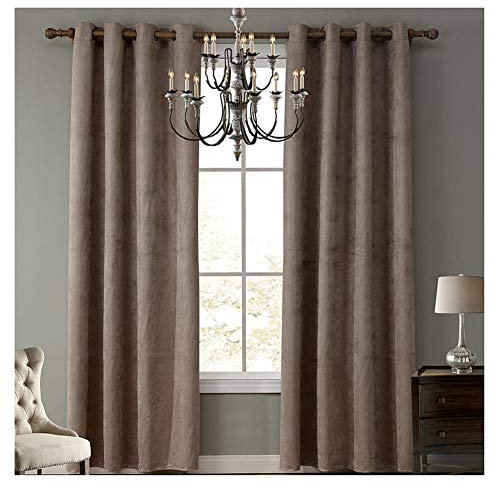 SimidunEUR 70% Blickdichter Vorhang mit Ösen Wohnzimmer Blickdicht Verdunkelungsgardine,Milchtee,140 * 240 cm