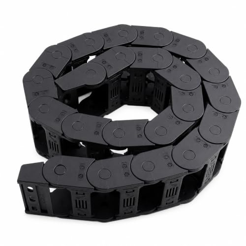 100cm 25 x 57mm Cable Drag Chain Cable Protection Drag Chain Black Plastic Flexible Carrier for CNC Router Machine/3D Printer Accessory (25 x 57mm-Inside Open) energiekette 40mm Cha?nes