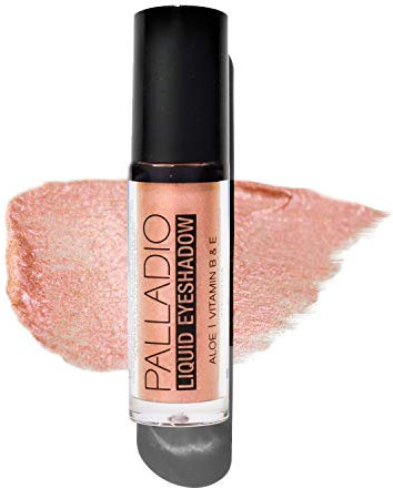 Palladio Flüssiger Lidschatten, cremige schimmernde Formel, die sofort am Augenlid haftet, mit flexiblem Applikatorstab für über 8 Stunden verschmiere- und knitterfreies Tragen, Pink Pearl