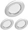 YanFeiYit 3x LED Einbaustrahler rund - Chrom 3 Watt 230V dimmbar Ø 52-71 mm Lochmaß – Einbau-Spot Decken-Strahler Deckeneinbaustrahler Deckenspot Deckeneinbauleuchte (Neutralweiß 4000K)