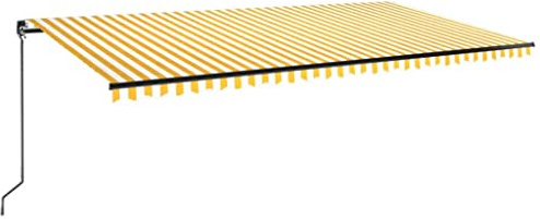vidaXL Gelenkarmmarkise Einziehbar Markise Balkonmarkise Sonnenmarkise Sonnenschutz Sichtschutz Terrasse Garten Balkon 600x350cm Gelb Weiß