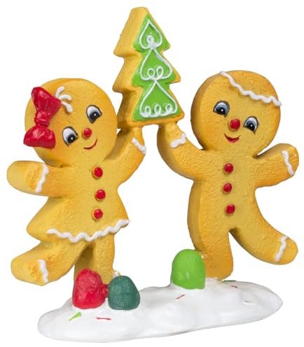 Christmas Paradise Deko Lebkuchen Figuren Lebkuchenmann und Lebkuchenfrau Weihnachtliche Dekoration 17cm