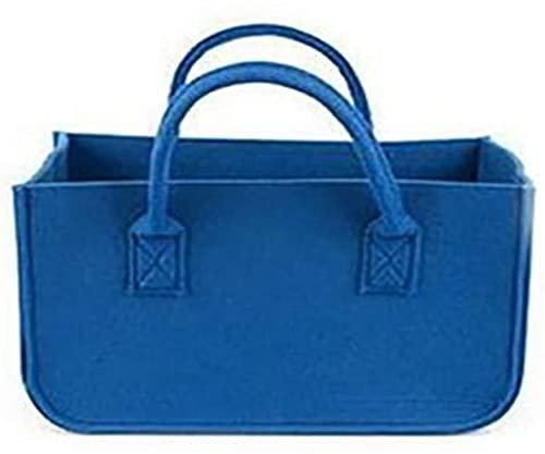 Dehydrator Firewood Carrier Felt Firewood Basket Fireplace Wood Bag Log Holder with Carry Handles for Fireside Wood Newspaper Magazine Toy (Color : Blue, Size : S)