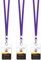 Teskyer 3 Pezzi Porta Badge da Collo, Porta Badge Plastica, Trasparente, Impermeabile, Morbido, Può Essere Sigillato, Viola