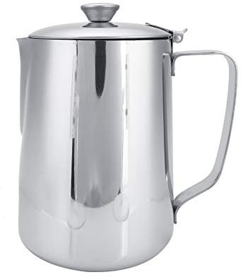 Milk Foam Jug, 6.1oz~23.99oz Steaming Jugs Stainless Steel Coffee Cup Mug Milk Frothing Jug Coffee Pot with Lid for Espresso Machines Latte Coffee Art Barista Tool(1000ML)