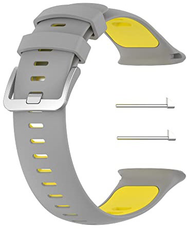 Chofit Armband kompatibel mit Polar Vantage V2, weiches Silikon, Sport-Ersatzarmband für Vantage V2 Smartwatch, zweifarbig, grau-gelb