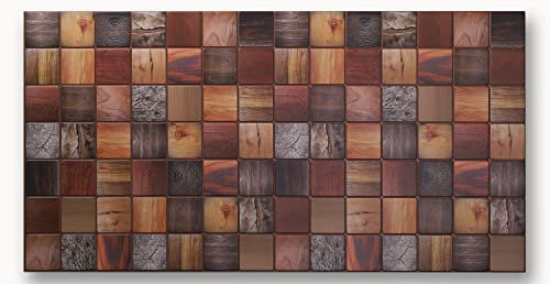 Panneaux muraux 3D en PVC (12, Bois Teinté)