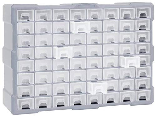 Organizador de herramientas con 64 cajones pequeños - Almacenamiento ordenado de tornillos y accesorios, ideal para manualidades y reparaciones
