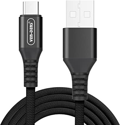 VEN-DENS For Nothing CMF Phone 1 / Nothing Phone 2A 2 1 Type C Fast Charging Cable (1.5 Meter) High Speed Charger Cable Lead Nylon Braided Type C Data Transfer & Fast Charging Cable (BLACK)