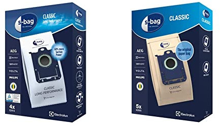Electrolux E201S Sacchetti per aspirapolvere, Stirene bianco ad alto impatto, 4 pezzi & Sacchetti per Aspirapolvere Electrolux, AEG, Philips,Tornado, Volta