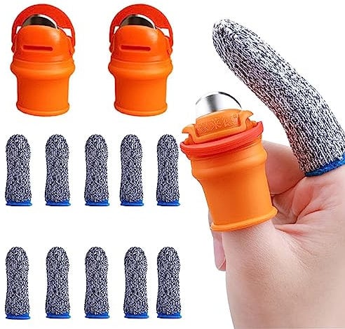 SYXLS 12 PCS Silicone Thumb Knife, Silicone Thumb Knife Harvesting Tools, Finger Knife Harvesting Plant Knife for Trimming Plants Fruit Vegetables, Vegetable Gardening Tools with Finger Protector