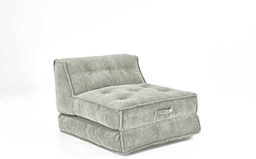 ATLANTIC home collection Home Collection XXL Liegesessel PIA mit hochwertigem Cordbezug Sessel, Samt, Cord hellgrau, 106x125x86 cm (BxTxH), XXL Sessel, 106x125x86 cm (BxTxH)