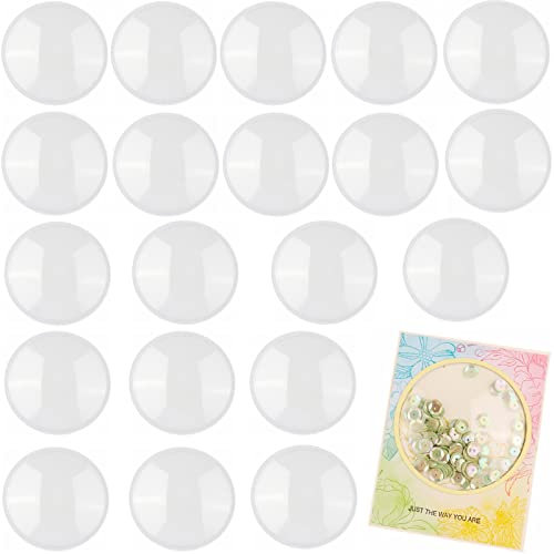 20 fundas redondas para coctelera de 4 pulgadas de diámetro de perfil bajo de plástico transparente para coctelera, cúpulas dimensionales, cubiertas de coctelera hinchada, cubiertas de plástico