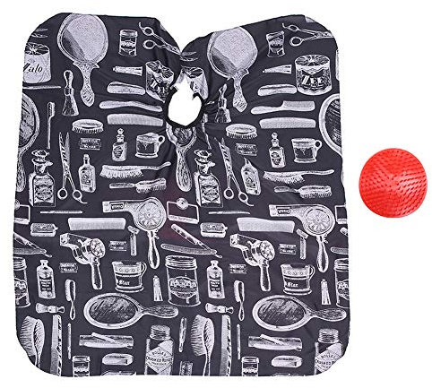 Salon Cape Set, Adjustable Haircut Cape Neck Duster Brush Stain Resistant Apron Beauty Salon Accessory For Hairstylists Hairdressers Barbers (Cloth+Brush)
