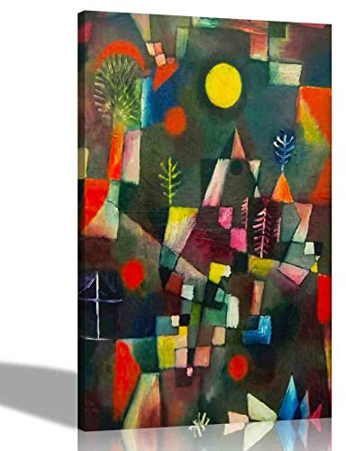 Artley Prints - Der Vollmond von Paul Klee Leinwandbild | Gerahmte Drucke für Wohnzimmer, Schlafzimmer Büro | Kunstdruck zum Aufhängen 86 x 61 cm A1