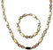 ayados Plattenkette Set Edelstahl 60cm 4mm bis 10,5mm Cuban Halskette + Armband Platten Kette (6,5mm x 60cm, Plattenkette Gold)