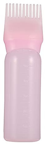 Applicator Bottles Plastic Hair Dye tool Hair Colouring Dispensing Comb Oil Comb Empty Bottle Dyeing Shampoo Bottle(pink)