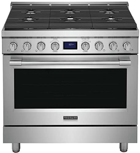Frigidaire Professional 36 in. 6 Burner Slide-in Gas Range in Stainless Steel with True Convection PCFG3670AF