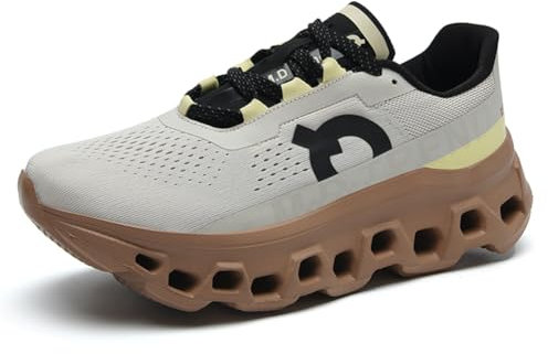 Herren Damen Sportschuhe Laufschuhe mit Luftpolster Turnschuhe Profilsohle Sneakers Leichte Schuhe Khaki 39EU