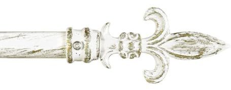 emmevi - Lancia Shabby Chic Weiß - Ausziehbare eiserne Gardinenstange von 120 bis 210 cm mit Ringen. Vorhangstange für Innenräume Ideal für jede Art von Ambiente