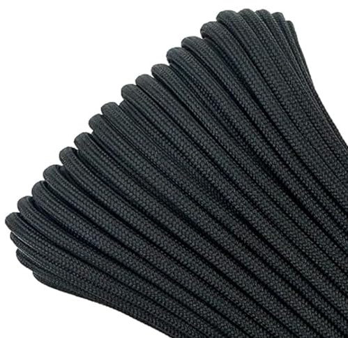 Corde en nylon tressé solide pour cadre photo, corde à linge pour miroir, cadre photo, artisanat, projets de bricolage, camping (noir, 6 mm - 30 m)