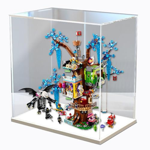 TIANQING Acrylic Display Box for Lego 71461 DREAMZzz Fantastical Tree House, NOT Included The Model, Size: 40*15*45cm (WHITE)
