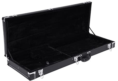 KAUITOPU Valigetta rigida quadrata con chiave per la maggior parte delle chitarre elettriche. Dimensioni esterne della valigia: 105 x 36 x 11 cm, Nero , moderno