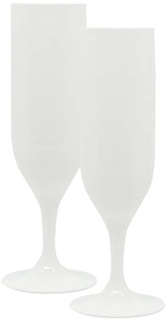 Procos - Verre réutilisable 2 pièces, pour fête ou fête dans le jardin, Blanc